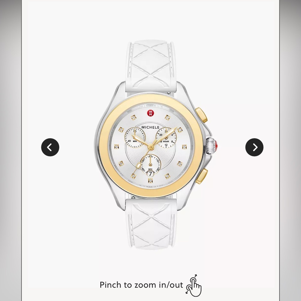 Michele Cape Chronograph White Silicone Watch